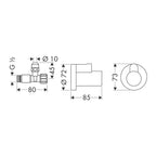 hansgrohe Angle Valve with cover outlet G 3/8, Chrome