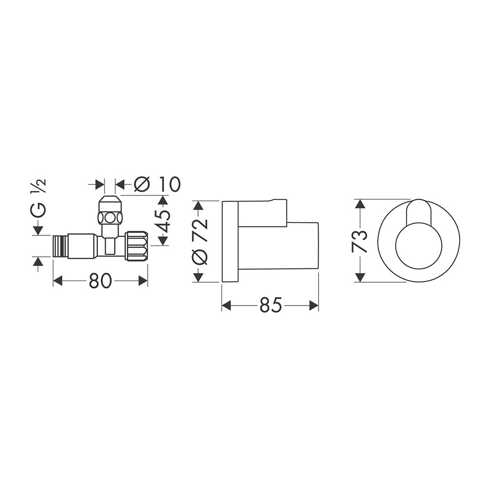 hansgrohe Angle Valve with cover outlet G 3/8, Chrome