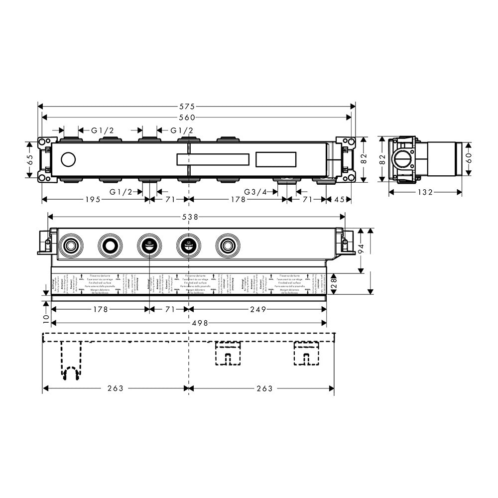 hansgrohe RainSelect Basic Set for 3 Outlets