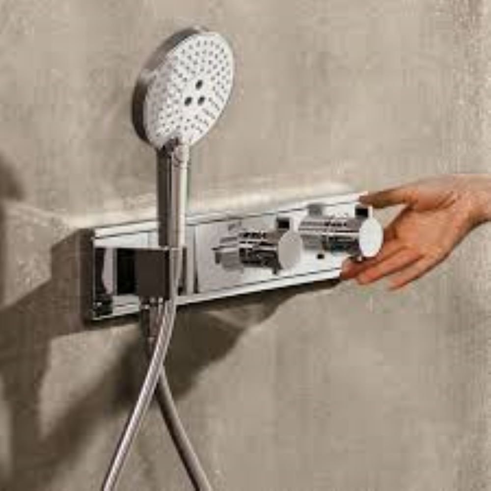 hansgrohe RainSelect TSM Valve, 2 Outlets and Shower Holder, Chrome