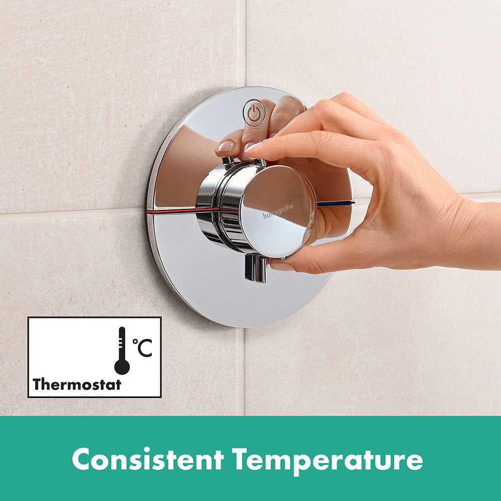 hansgrohe ShowerSelect Comfort S Thermostatic Shower Mixer Valve, 1 Outlet, Chrome