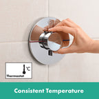 hansgrohe ShowerSelect Comfort S Thermostatic Shower Mixer Valve, 1 Outlet, Chrome