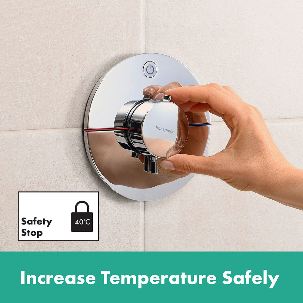 hansgrohe ShowerSelect Comfort S Thermostatic Shower Mixer Valve, 1 Outlet, Chrome