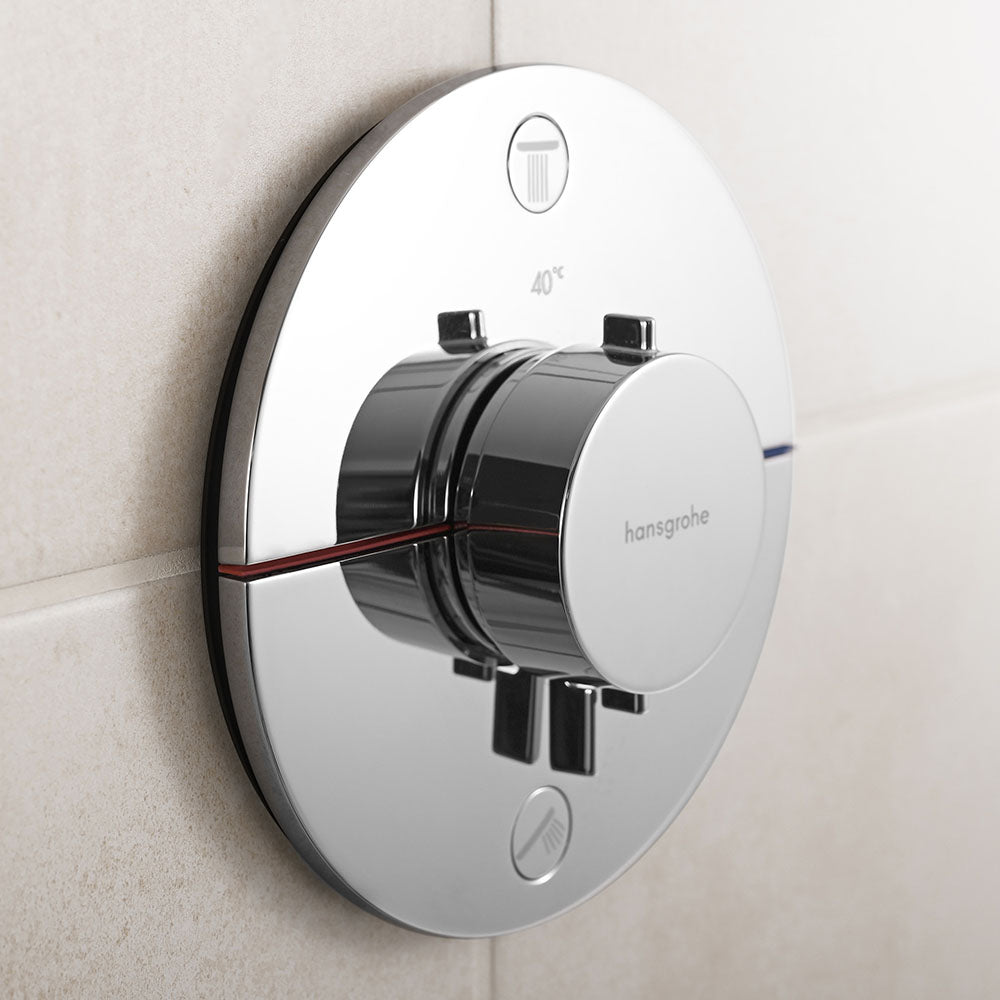 hansgrohe ShowerSelect Comfort S Thermostatic Shower Mixer Valve, 2 Outlets, Chrome