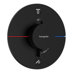 hansgrohe ShowerSelect Comfort S Thermostatic Shower Mixer Valve, 2 Outlets Matt Black