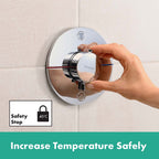 hansgrohe ShowerSelect Comfort S Thermostatic Shower Mixer Valve, 2 Outlets with integrated security combination according to EN1717, Chrome
