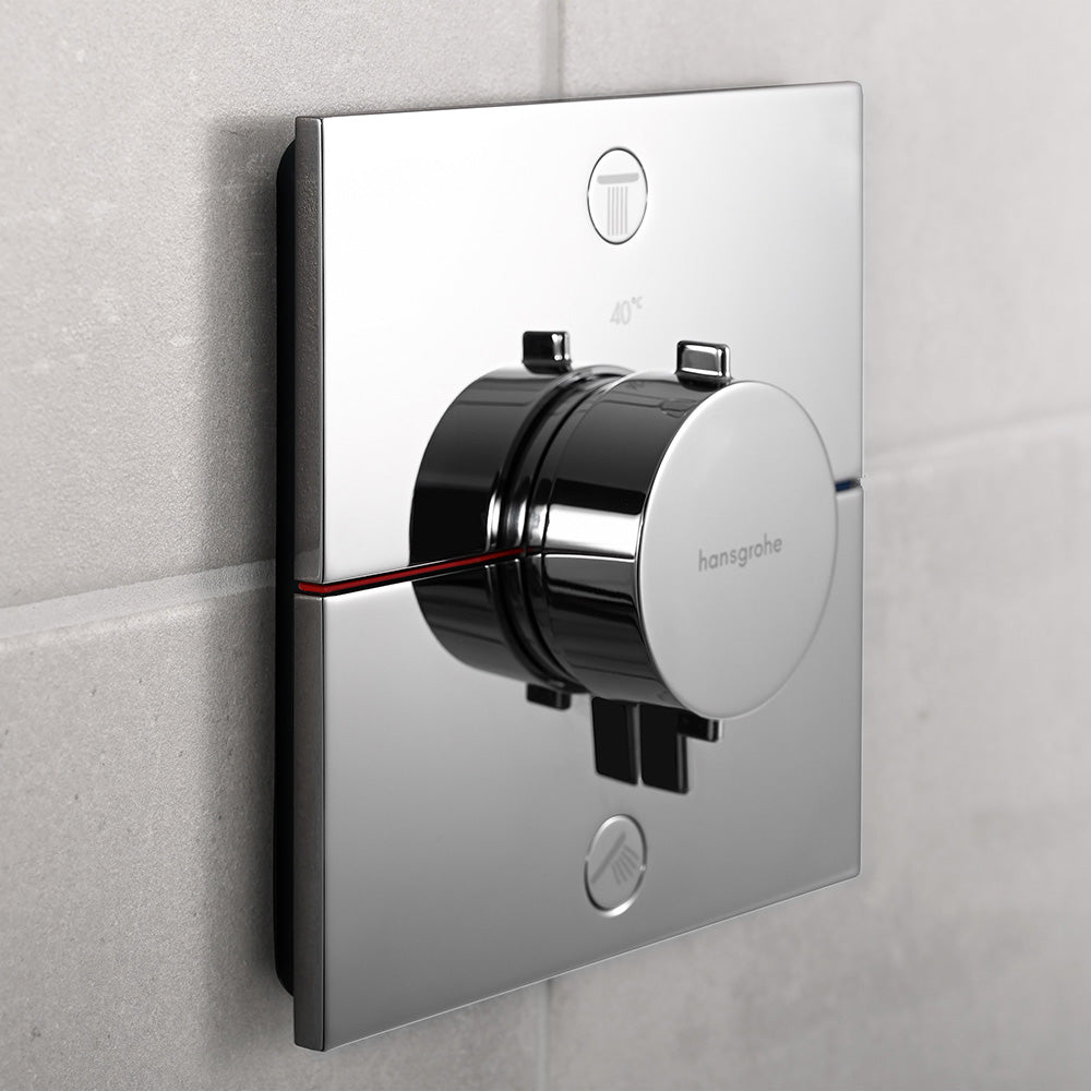 hansgrohe ShowerSelect Comfort E Thermostatic Shower Mixer Valve, 2 Outlets, Chrome