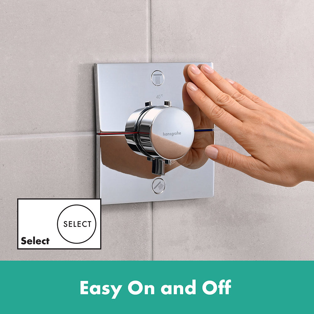 hansgrohe ShowerSelect Comfort E Thermostatic Shower Mixer Valve, 2 Outlets, Chrome