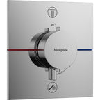 hansgrohe ShowerSelect Comfort E Thermostatic Shower Mixer Valve, 2 Outlets, Chrome