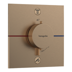 hansgrohe ShowerSelect Comfort E Thermostatic Shower Mixer Valve, 2 Outlets, Brushed Bronze
