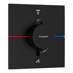 hansgrohe ShowerSelect Comfort E Thermostatic Shower Mixer Valve, 2 Outlets, Matt Black
