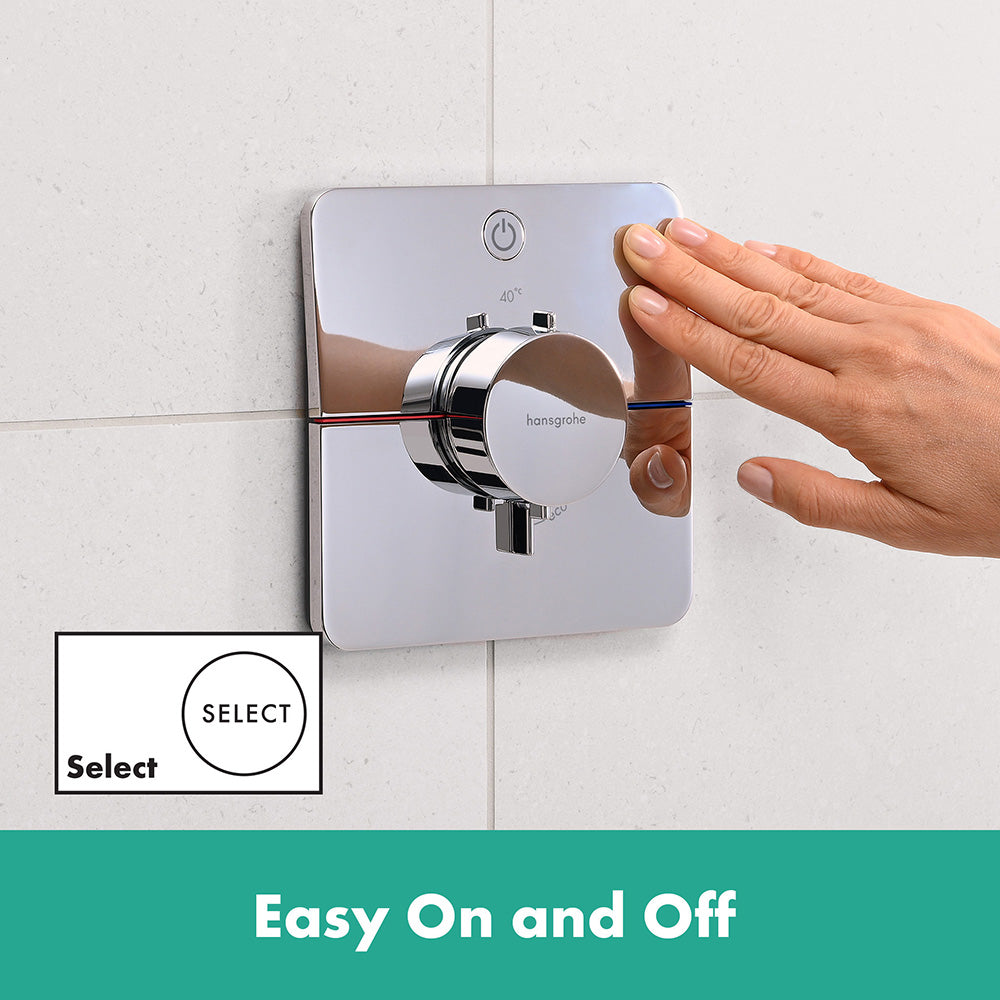 hansgrohe ShowerSelect Comfort Q Thermostatic Shower Mixer Valve, 1 Outlet, Chrome