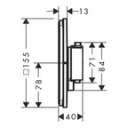 hansgrohe ShowerSelect Comfort Q Thermostatic Shower Mixer Valve, 1 Outlet, Chrome