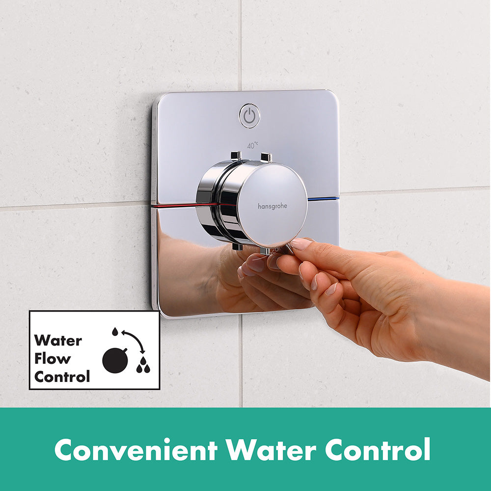 hansgrohe ShowerSelect Comfort Q Thermostatic Shower Mixer Valve, 1 Outlet, Chrome