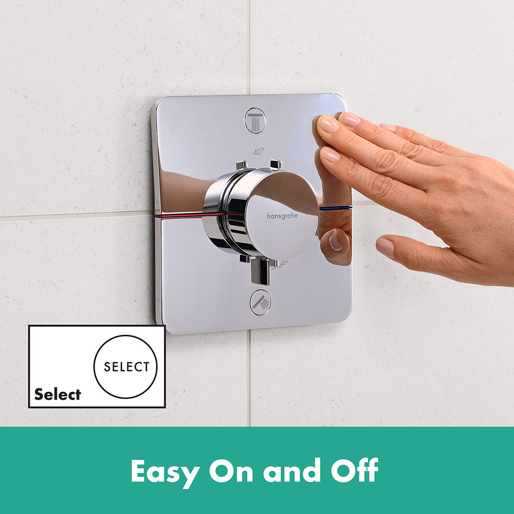 hansgrohe ShowerSelect Comfort Q Thermostatic Shower Mixer Valve, 2 Outlets, Chrome