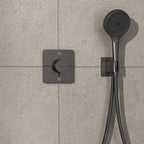 hansgrohe ShowerSelect Comfort Q Thermostatic Shower Mixer Valve, 2 Outlets, Brushed Black Chrome
