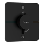 hansgrohe ShowerSelect Comfort Q Thermostatic Shower Mixer Valve, 2 Outlets, Matt Black