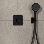 hansgrohe ShowerSelect Comfort Q Thermostatic Shower Mixer Valve, 2 Outlets, Matt Black