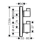 hansgrohe Ecostat Square Thermostatic Shower Mixer Valve, 2 Outlets, Chrome