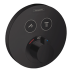 hansgrohe ShowerSelect S Thermostatic Shower Mixer Valve, 2 Outlets, Matt Black
