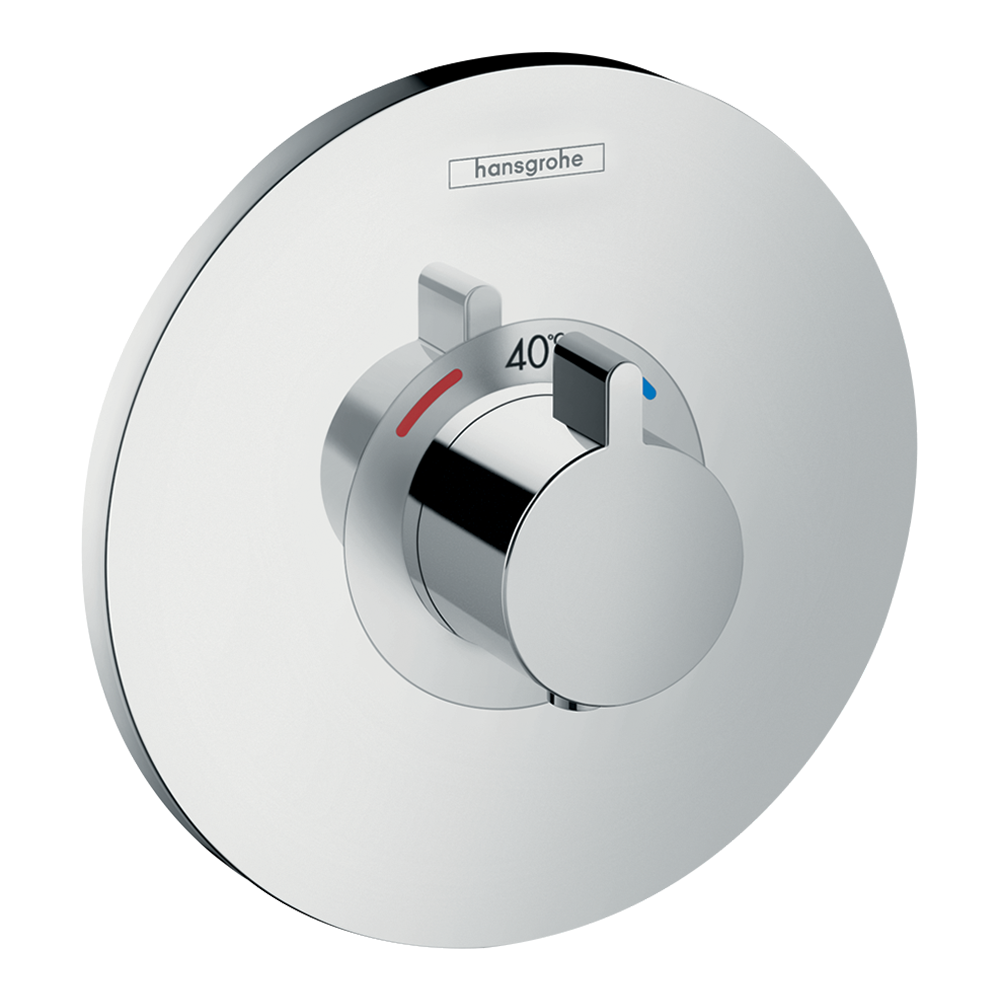 hansgrohe Ecostat S Thermostatic Shower Mixer Valve, 1 Outlet, Chrome