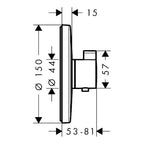 hansgrohe Ecostat S Thermostatic Shower Mixer Valve, 1 Outlet, Chrome