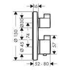 hansgrohe Ecostat S Thermostatic Shower Mixer Valve, 2 Outlets, Matt Black