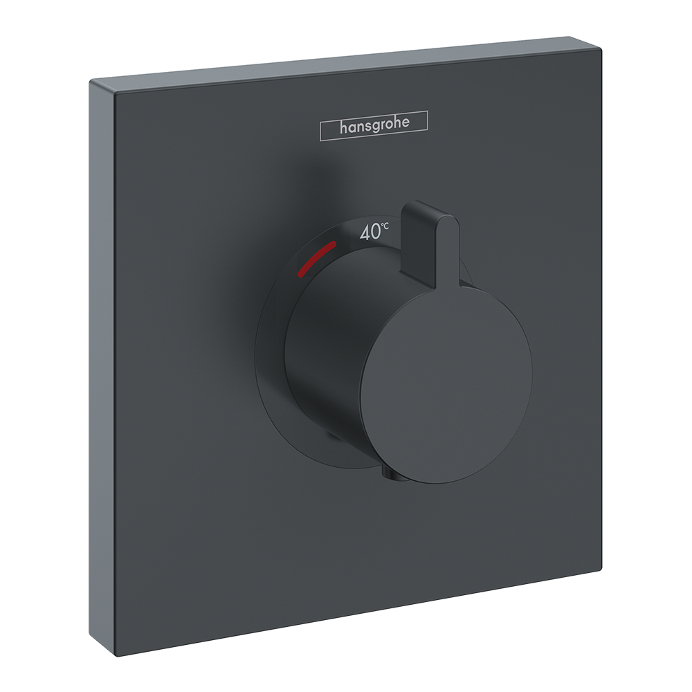 hansgrohe ShowerSelect HighFlow Thermostatic Shower Mixer Valve, Matt Black