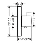 hansgrohe ShowerSelect HighFlow Thermostatic Shower Mixer Valve, Matt Black