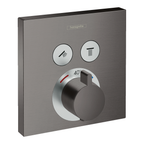 hansgrohe ShowerSelect Thermostatic Shower Mixer Valve, 2 Outlets, Brushed Black Chrome