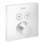 hansgrohe ShowerSelect Thermostatic Shower Mixer Valve, 2 Outlets, Matt White