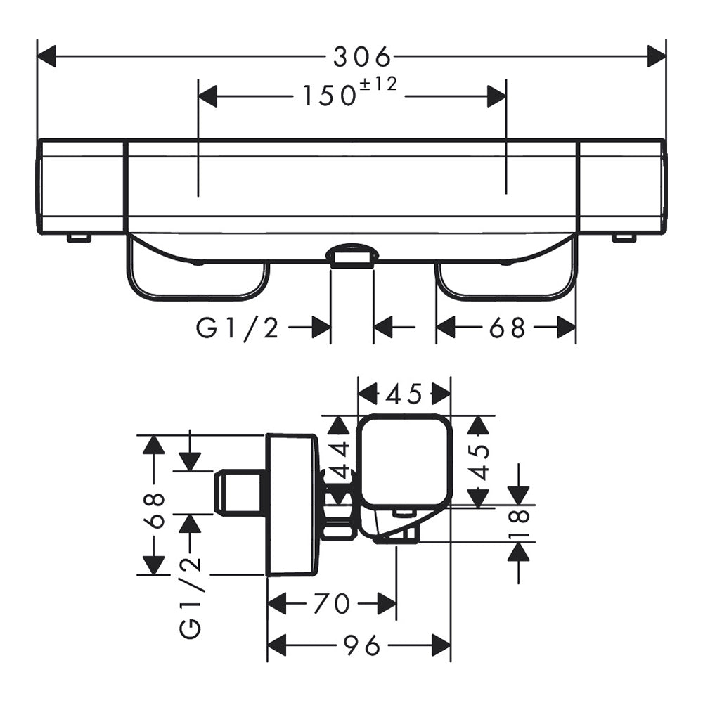 Hansgrohe Ecostat E Shower Thermostat For Exposed Installation Chrome