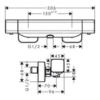 Hansgrohe Ecostat E Shower Thermostat For Exposed Installation Chrome