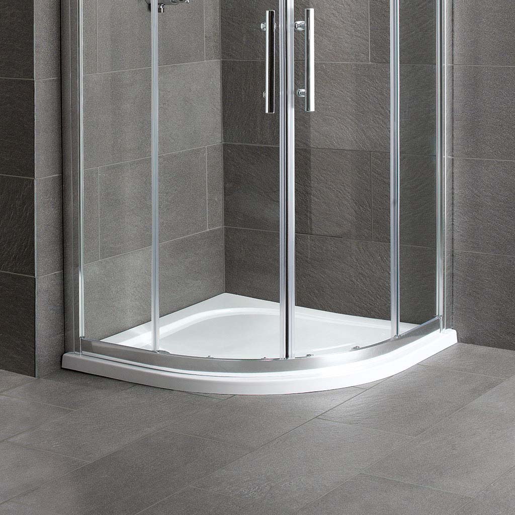 Eastbrook Volente Plan C ABS 900mm x 900mm Quadrant Stone Resin Shower Tray - White 158.063