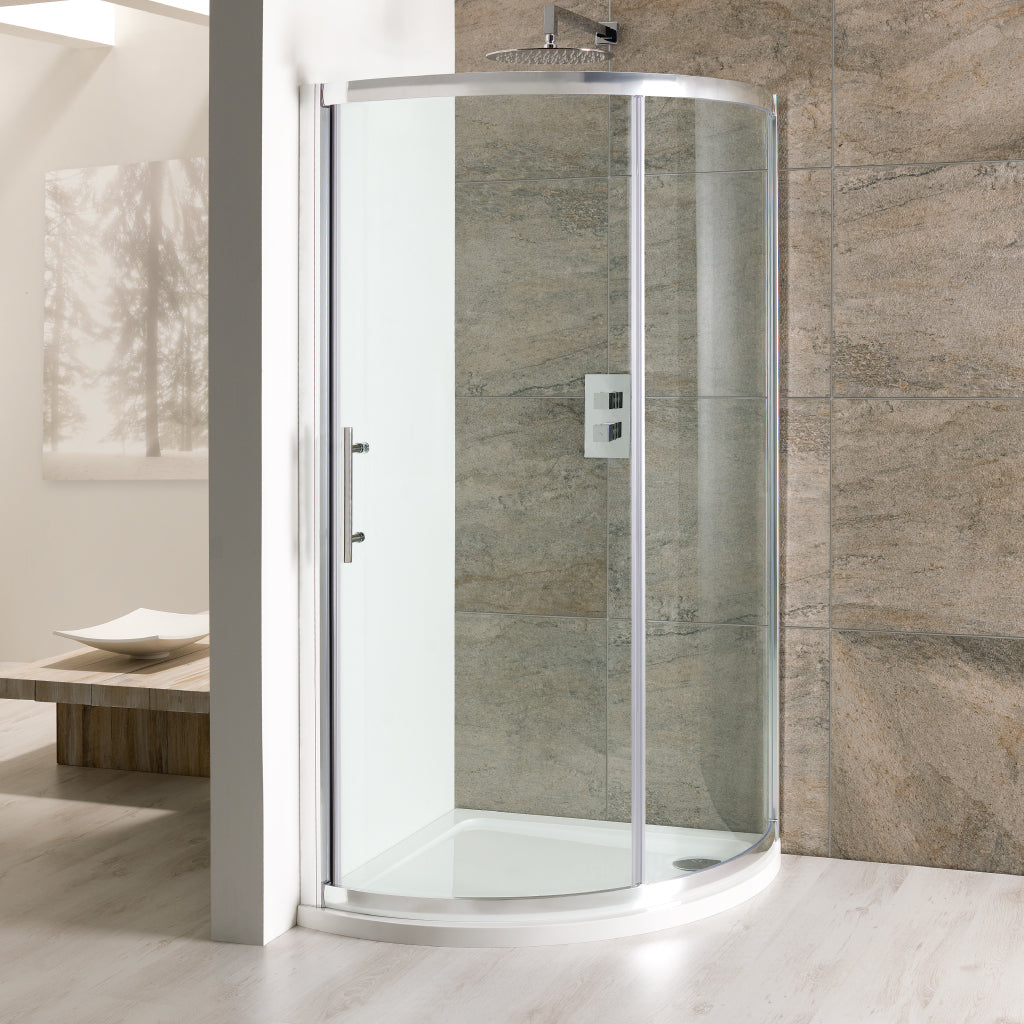 Eastbrook Volente Bow Fronted 800mm x 800mm Quadrant Shower Tray for 58.007 Shower Enclosure - White 158.618