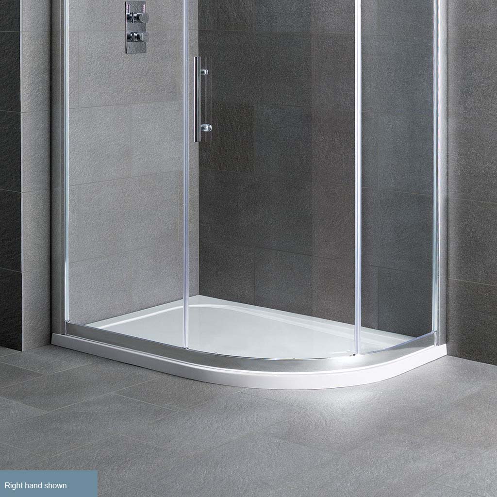 Eastbrook Volente Plan B Right Hand (RH) ABS 1300mm x 800mm Offset Quadrant Stone Resin Shower Tray - White 158.696