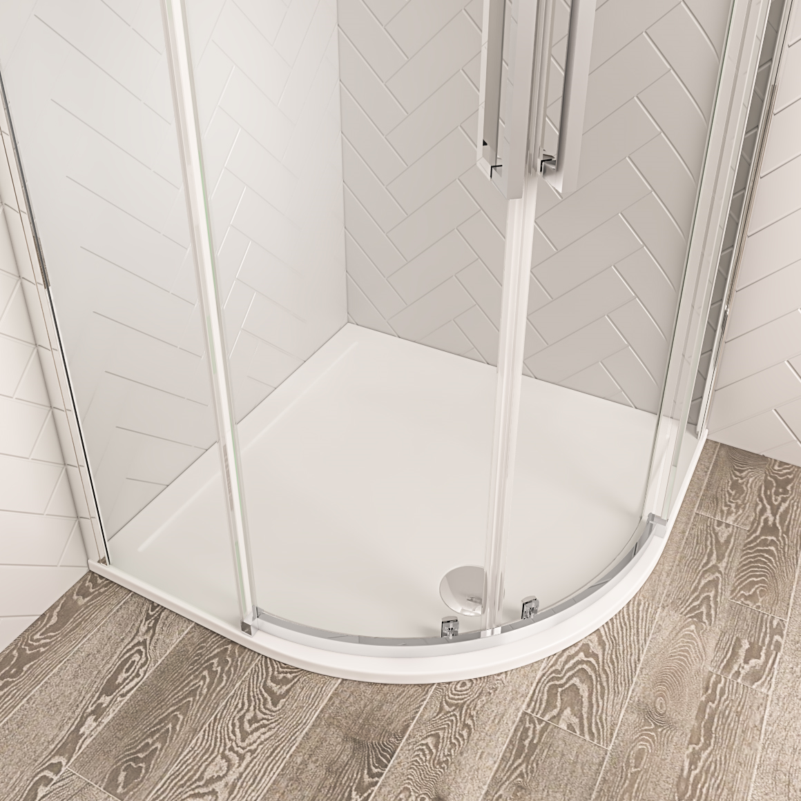 Eastbrook  Corsair 900x900mm Quad 28mm Shower Tray - White  159.1202