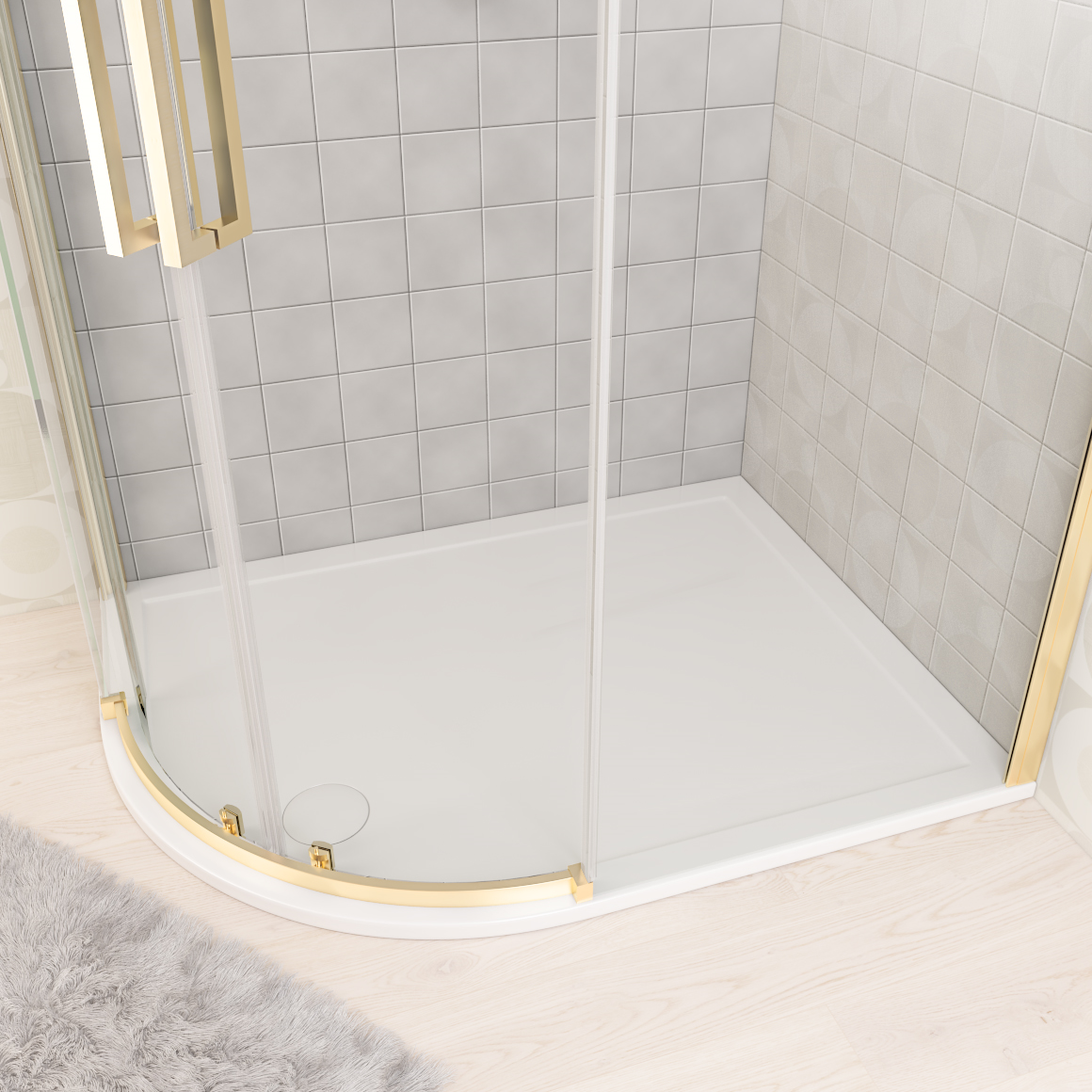 Eastbrook  Corsair 1200 x 800mm Offset Quad Left Hand (LH) 28mm Shower Tray - White  159.1303