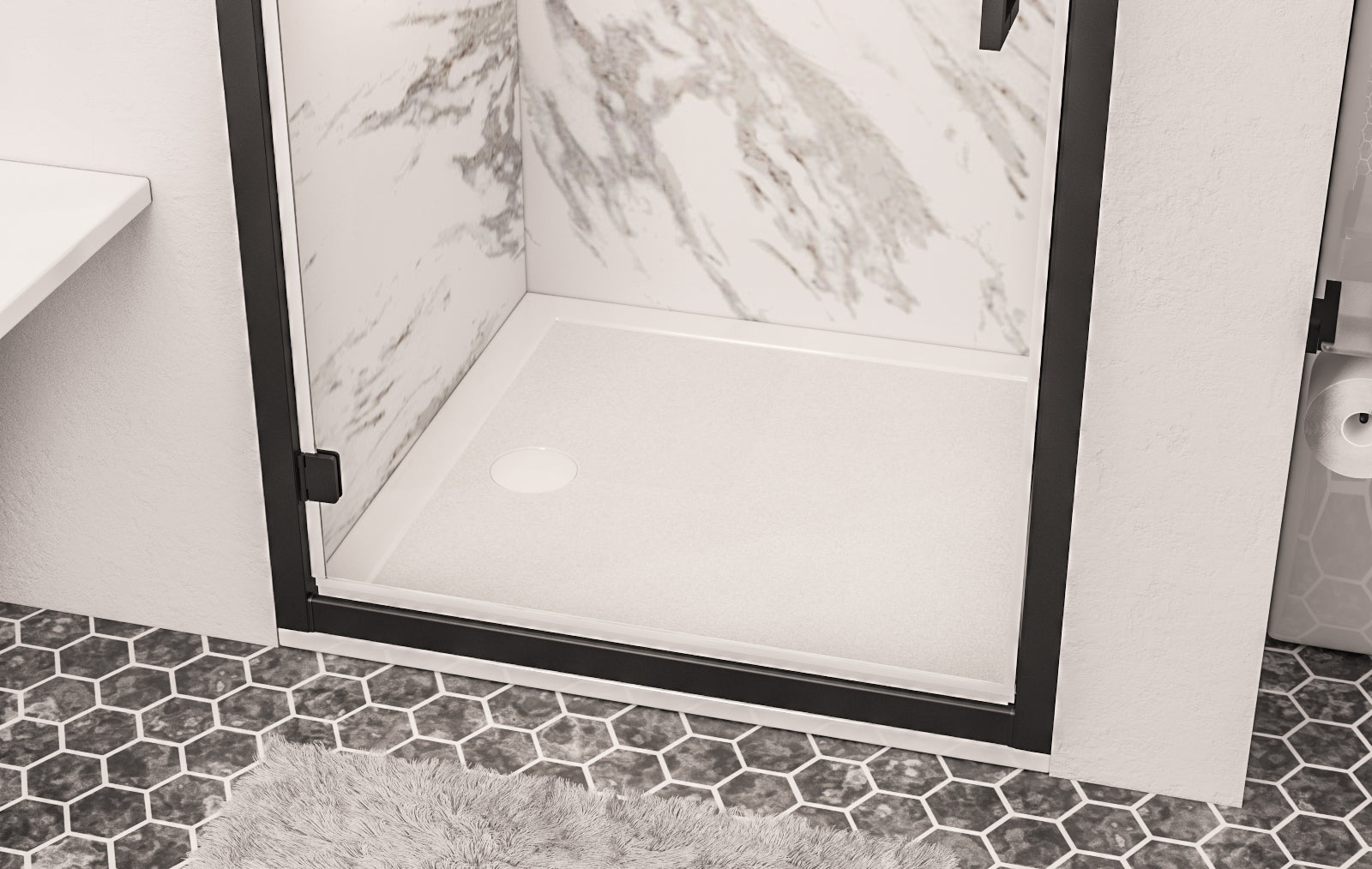 Eastbrook  Corsair Anti-Slip 1000 x 1000mm Square 28mm Shower Tray - White  159.2005
