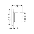 hansgrohe Shut-off/ diverter Valve S Trio/ Quattro, Chrome