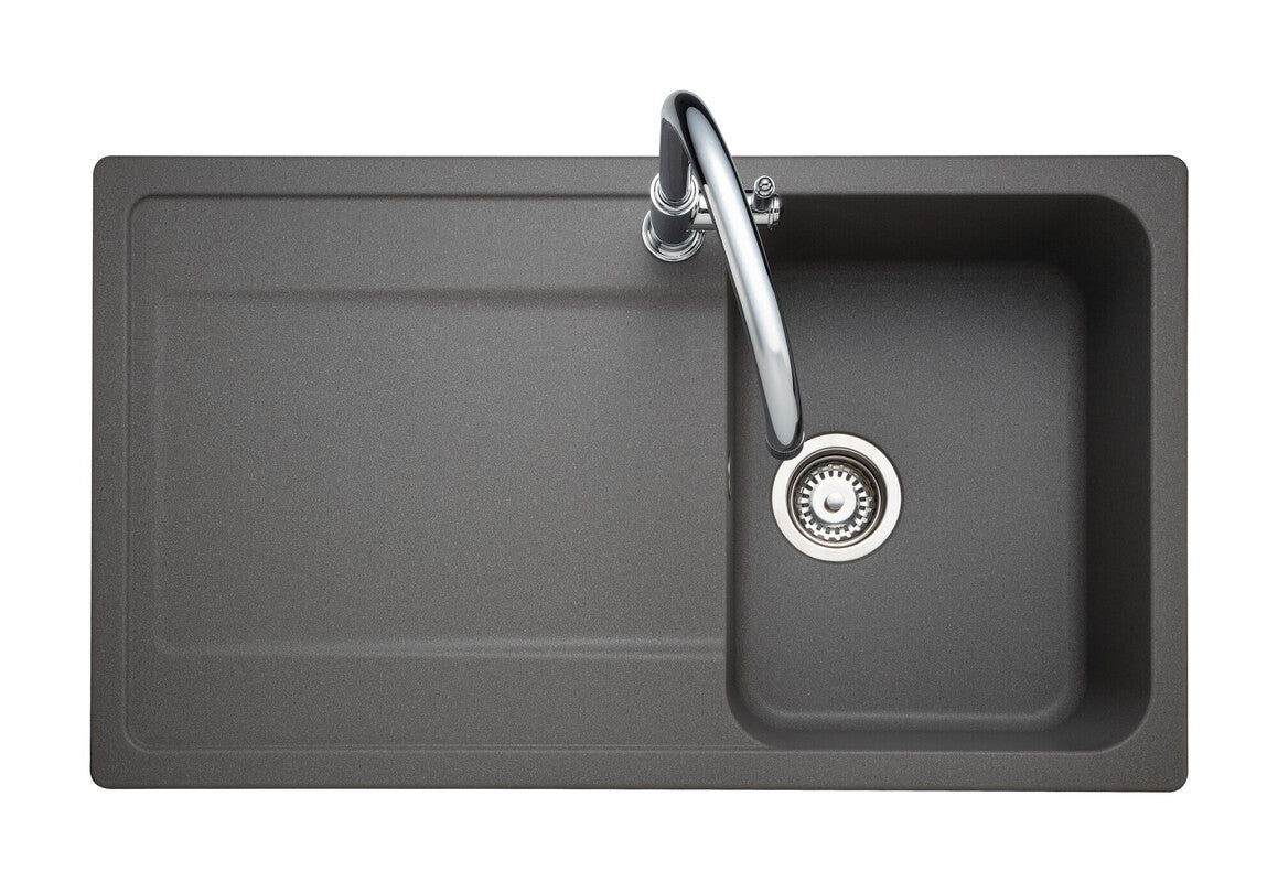Rangemaster Loa Igneous Granite Kitchen Sink 860 x 500 mm 1 Bowl Concrete