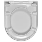 Wirquin Celmac Disco D-Shaped Soft Close Toilet Seat & Cover With Stainless Steel Hinges White