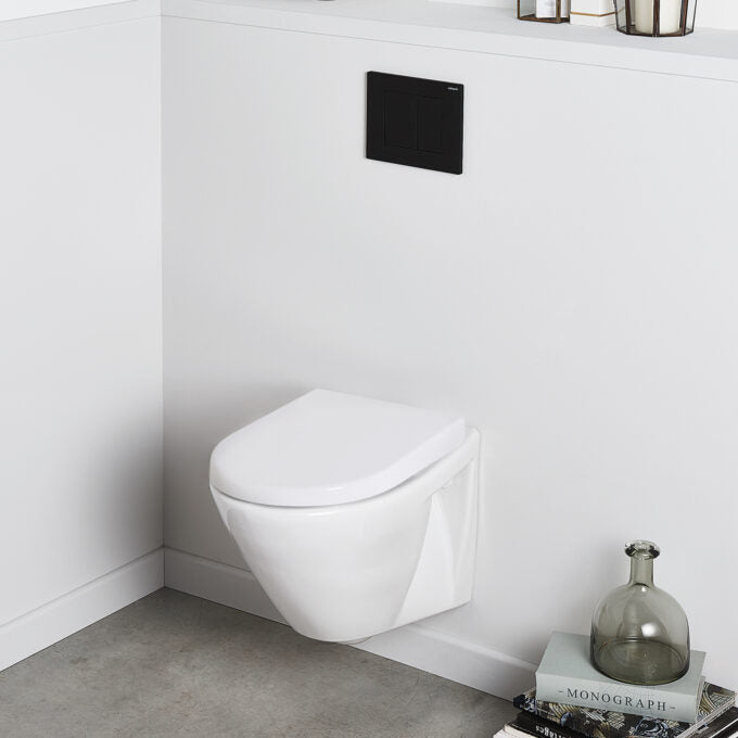 Wirquin Celmac Disco D-Shaped Soft Close Toilet Seat & Cover With Stainless Steel Hinges White