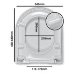 Wirquin Celmac Disco D-Shaped Soft Close Toilet Seat & Cover With Stainless Steel Hinges White