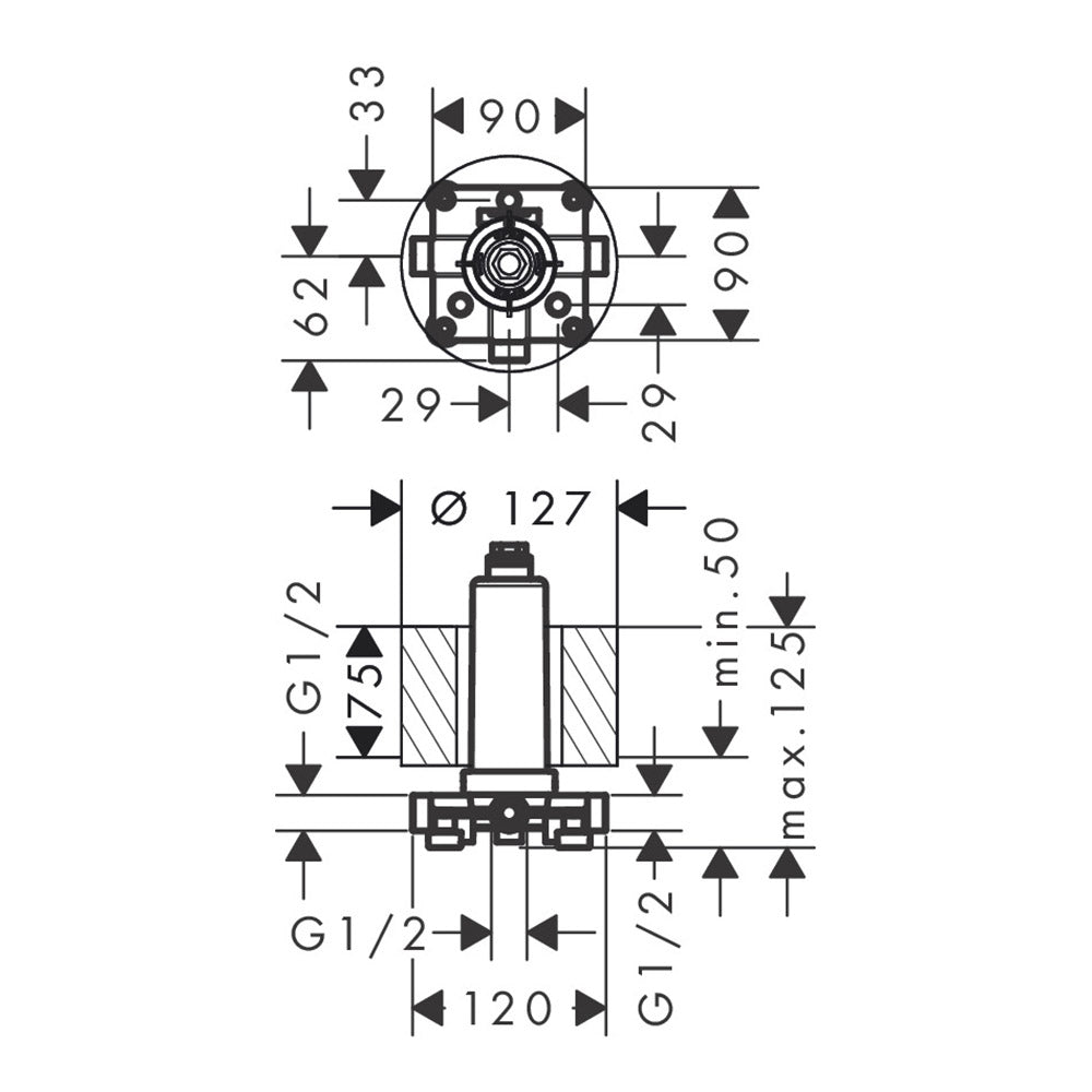 hansgrohe Basic Set for Rainmaker Select Shower Head with Ceiling Connector