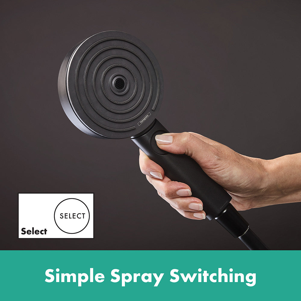 Hansgrohe Pulsify Select S Hand Shower 105 3Jet Relaxation Ecosmart Matt Black