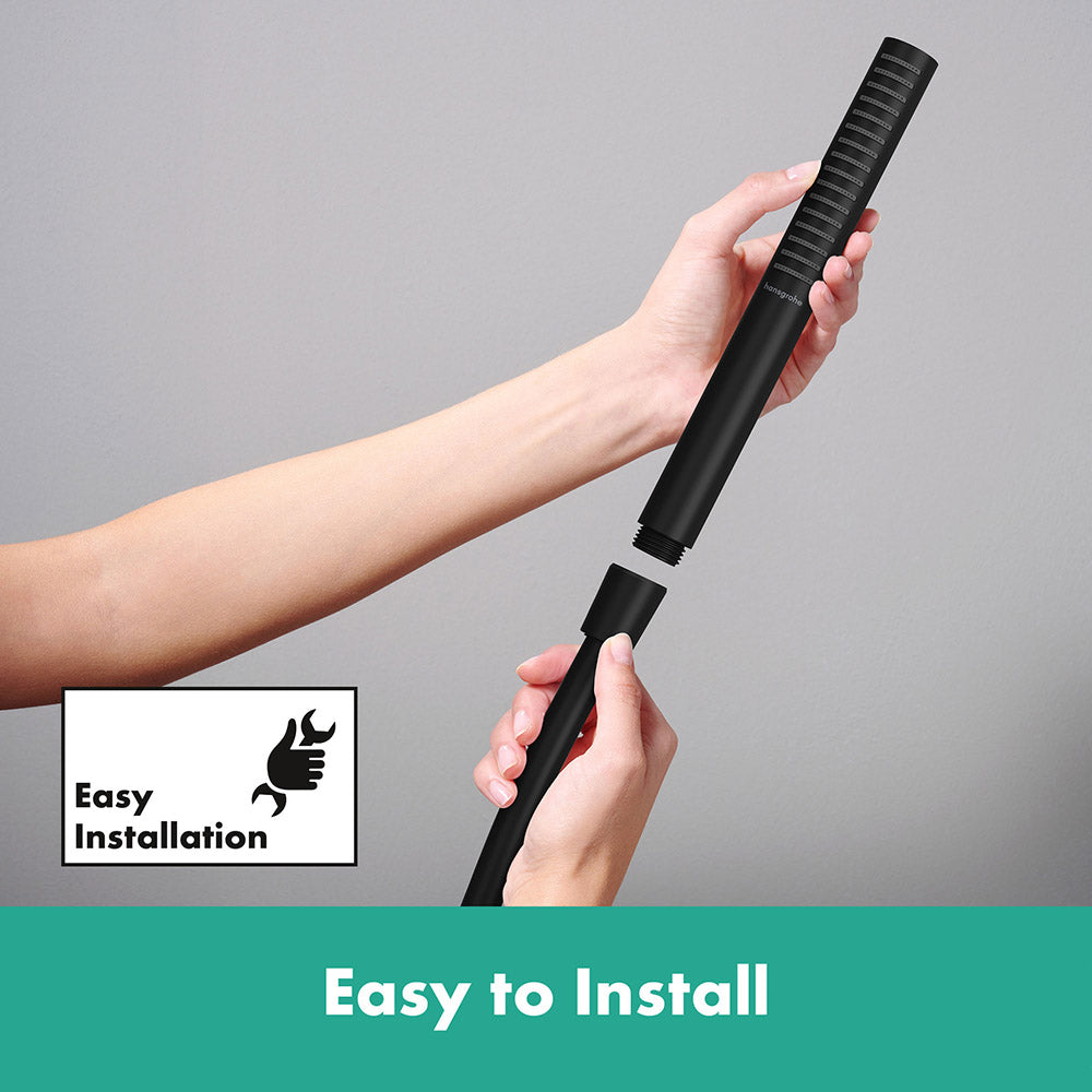 hansgrohe Pulsify S Baton Shower Handset 100 1 Spray EcoSmart, Matt Black
