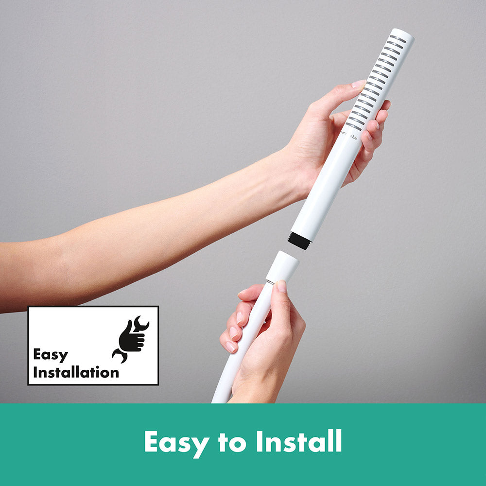 hansgrohe Pulsify S Baton Shower Handset 100 1 Spray EcoSmart, Matt White