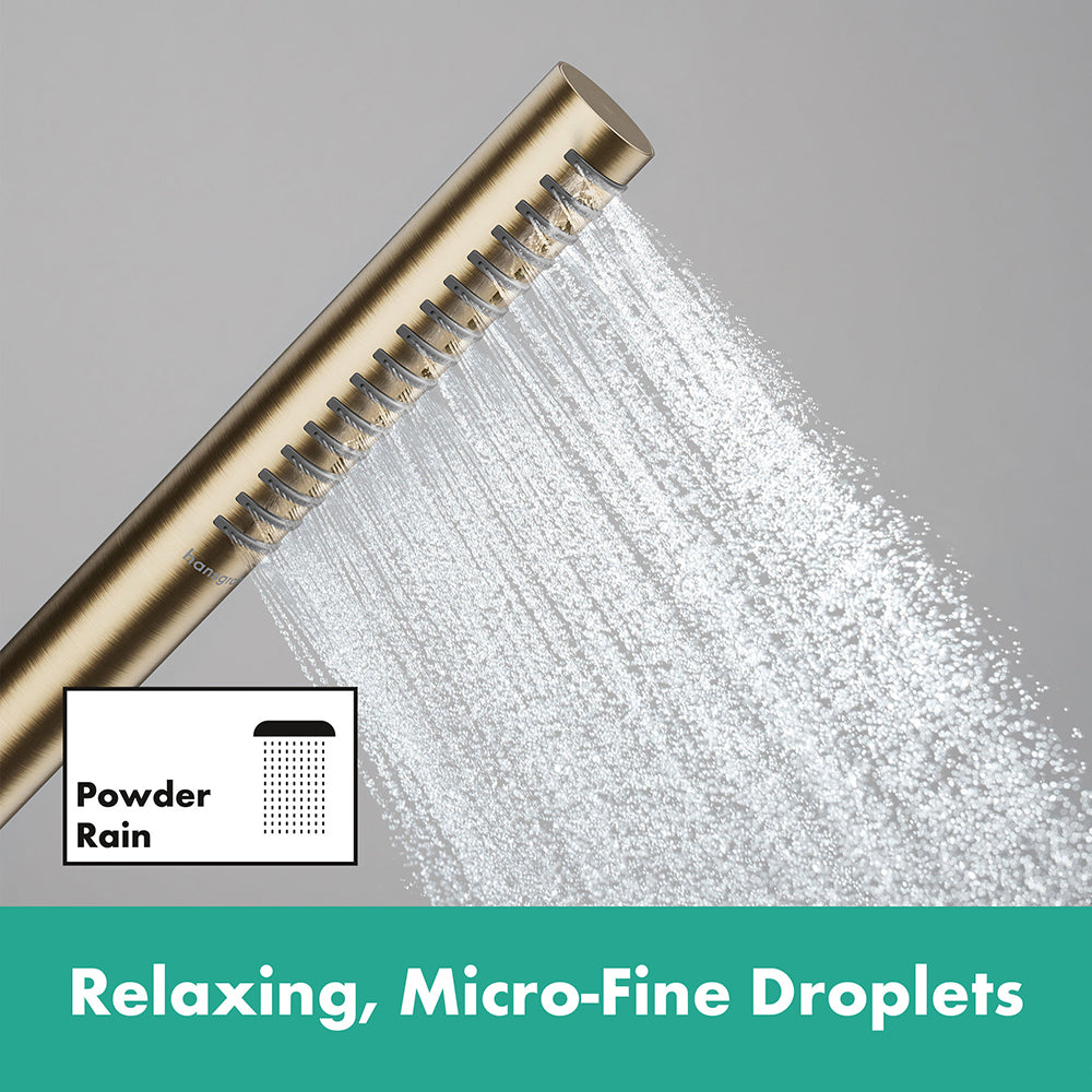 hansgrohe Pulsify S Baton Shower Handset 100 1 Spray EcoSmart+, Brushed Bronze
