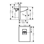 Hansgrohe Pulsify Wall Connector For Overhead Shower 105 Chrome